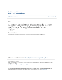 A Test of General Strain Theory: Suicidal Ideation and Attempt