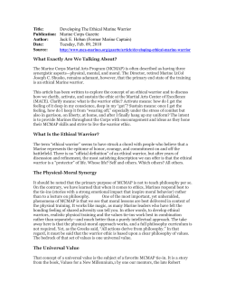 Article - Developing the Ethical Marine Warrior