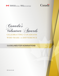 Canada`s Volunteer Awards - Employment and Social Development