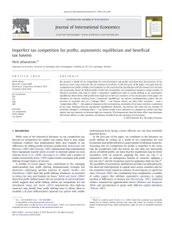 Imperfect tax competition for profits, asymmetric equilibrium and