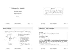 Lecture 3: Finite Automata - Computer Science