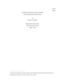 Stochastic Control for Economic Models: Past, Present and the