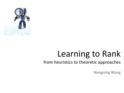 Learning to Rank from heuristics to theoretic approach