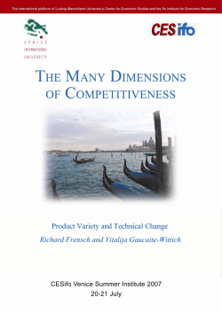 Product Variety and Technical Change Richard Frensch and Vitalija