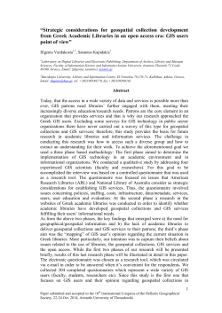 Strategic considerations for geospatial collection - e-LIS