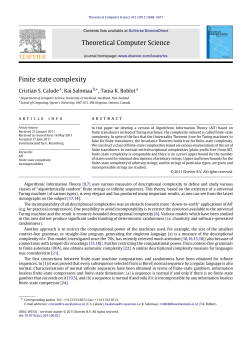 Finite state complexity - Department of Computer Science