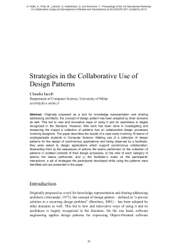 Strategies in the Collaborative Use of Design Patterns