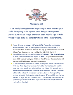 A Kindergarten Parent`s Guide