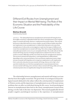 Different Exit Routes from Unemployment and their Impact on Mental