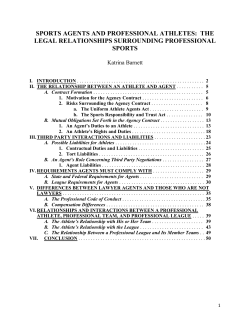 sports agents and professional athletes: the legal relationships