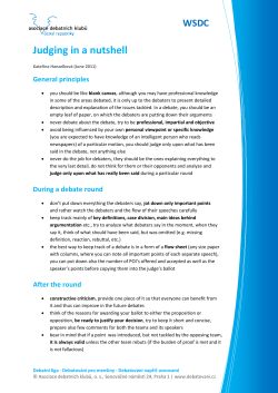 Judging in a nutshell - Asociace debatn&iacute;ch klubů