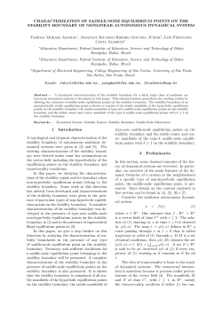 CHARACTERIZATION OF SADDLE-NODE EQUILIBRIUM POINTS