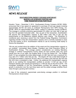 news release - Southwestern Energy