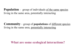 Organizing ecological interactions effect on species 1 effect on