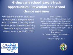 Prevention and second chance measures