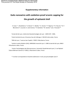 GaAs nanowires with oxidation-proof arsenic capping for the growth
