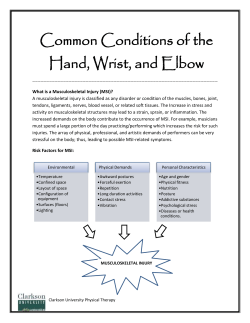 Hand, wrist and elbow conditions common among musicians