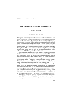 Five Rational Actor Accounts of the Welfare State