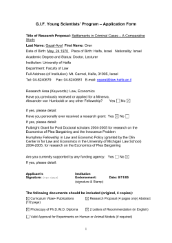 GIF Young Scientists` Program &ndash; Application Form
