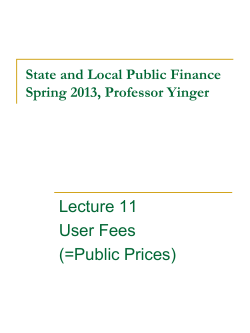 State and Local Public Finance Spring 2006, Professor Yinger