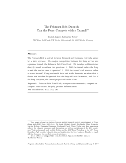 The Fehmarn Belt Duopoly &ndash; Can the Ferry Compete