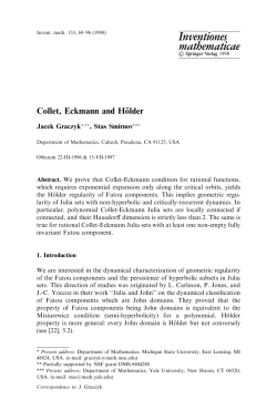 Collet, Eckmann and Ho  lder