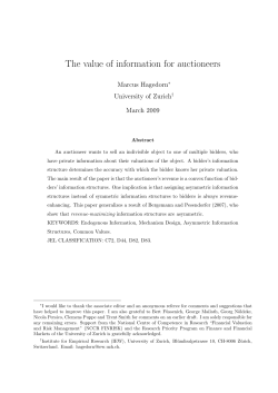 The value of information for auctioneers