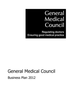 General Medical Council Business Plan 2012