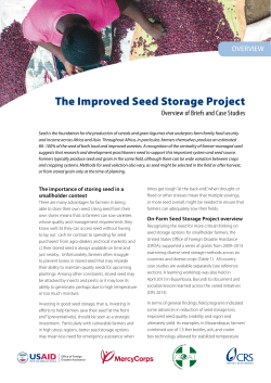The Improved Seed Storage Project
