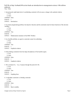 Chapter 2 - An Introduction to Linear Programming