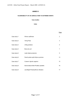 Agenda for Project Overview Meeting