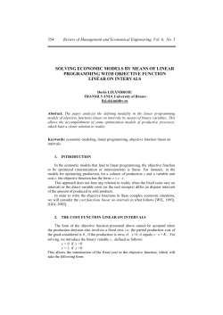 solving economic models by means linear programming with linear