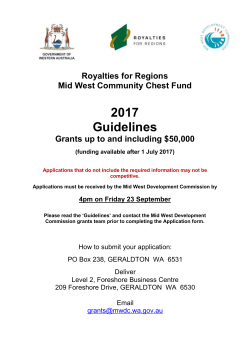 Royalties for Regions Mid West Community Chest Fund 2017