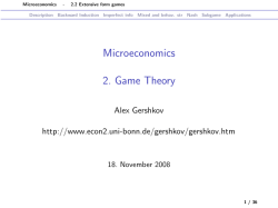 Microeconomics 2. Game Theory