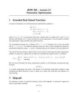 IEOR 265 – Lecture 11 Parametric Optimization