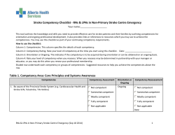 Non-Primary Stroke Centre, Emergency Department