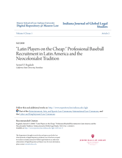 Latin Players on the Cheap - Digital Repository @ Maurer Law