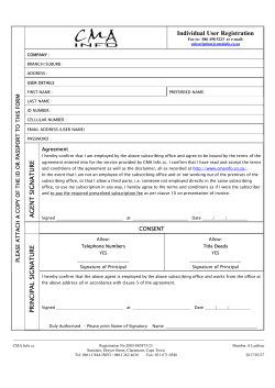 Individual User Registration AGENTS IG NATUREPR IN