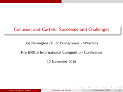 Collusion and Cartels: Successes and Challenges
