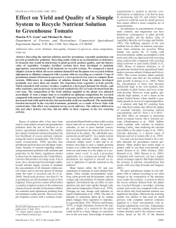 Effect on Yield and Quality of a Simple System to Recycle Nutrient