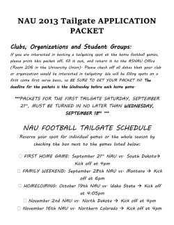 NAU 2013 Tailgate APPLICATION PACKET Clubs, Organizations