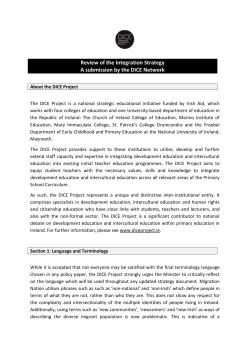 Review of the Integration Strategy A submission by the DICE Network