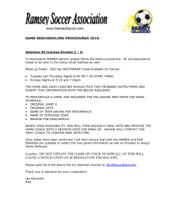 rescheduling a game info - Ramsey Soccer Association