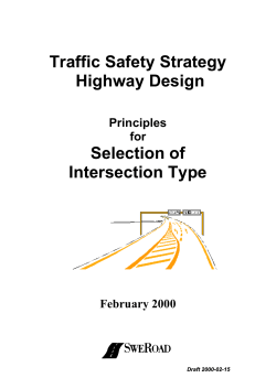 Traffic Safety Strategy Highway Design Selection of Intersection Type