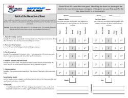 Spirit of the Game Score Sheet 4* 4* 0* 1 2 3 0
