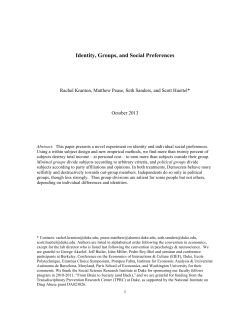 Identity, Groups, and Social Preferences