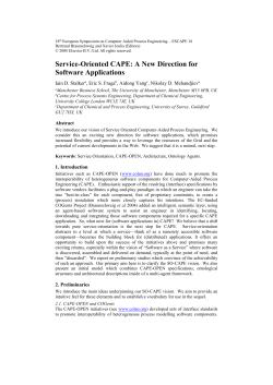 Service-Oriented CAPE - Personal webpages at NTNU
