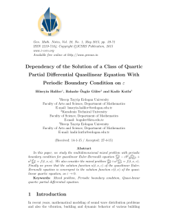 Dependency of the Solution of a Class of Quartic Partial Differential