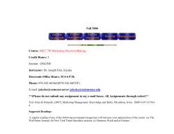 MKT 790 -Marketing Decision Making