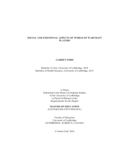 SOCIAL AND EMOTIONAL ASPECTS OF WORLD OF WARCRAFT